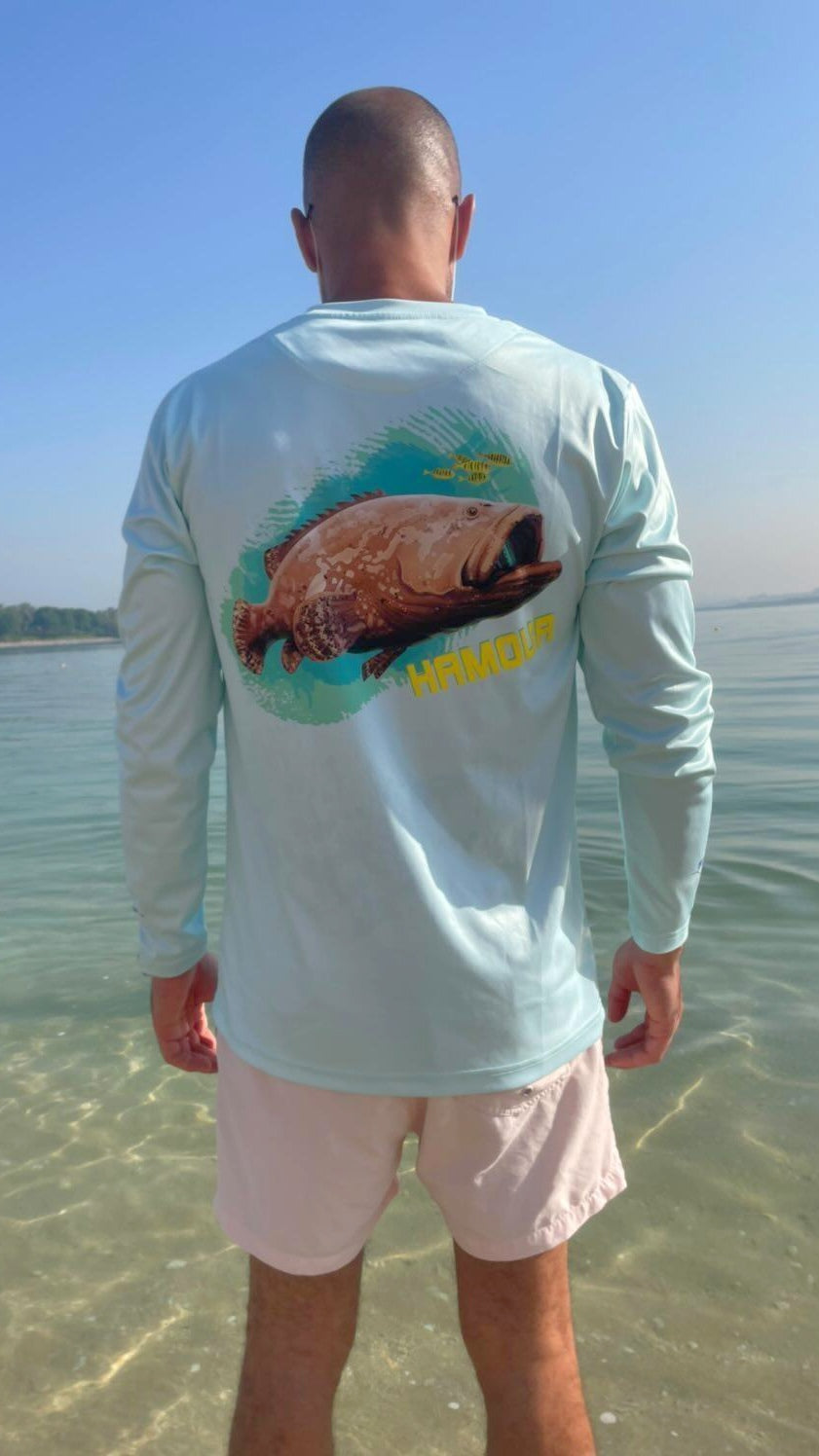 50+UPF Long Sleeve T-shirt, Fishing Apparel, Fishing Shirt, UV T-Shirt, Hamour