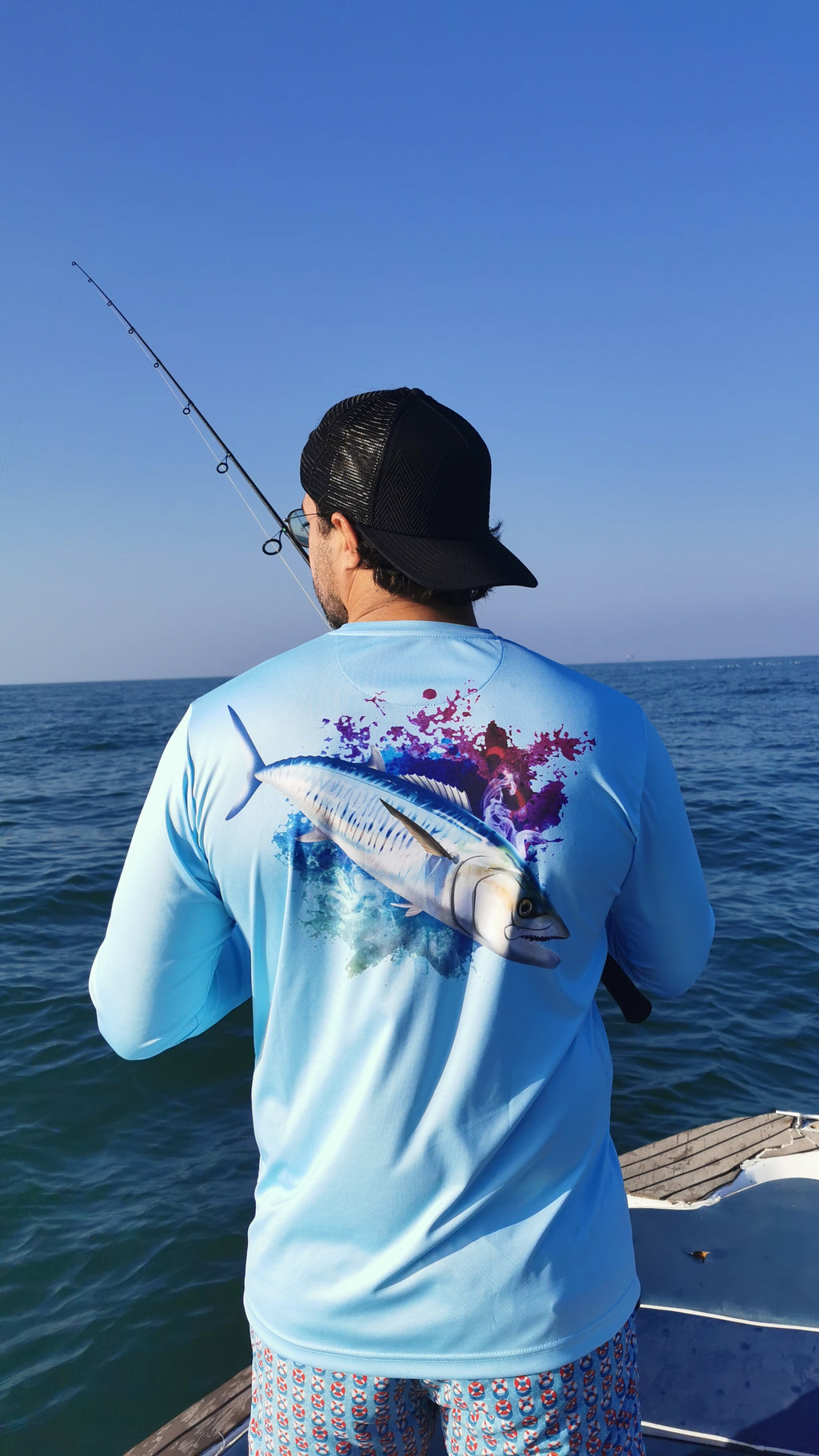 Kingfish - 50+UPF Long Sleeve T-shirt, Fishing Apparel, Fishing Shirt, UV T-Shirt