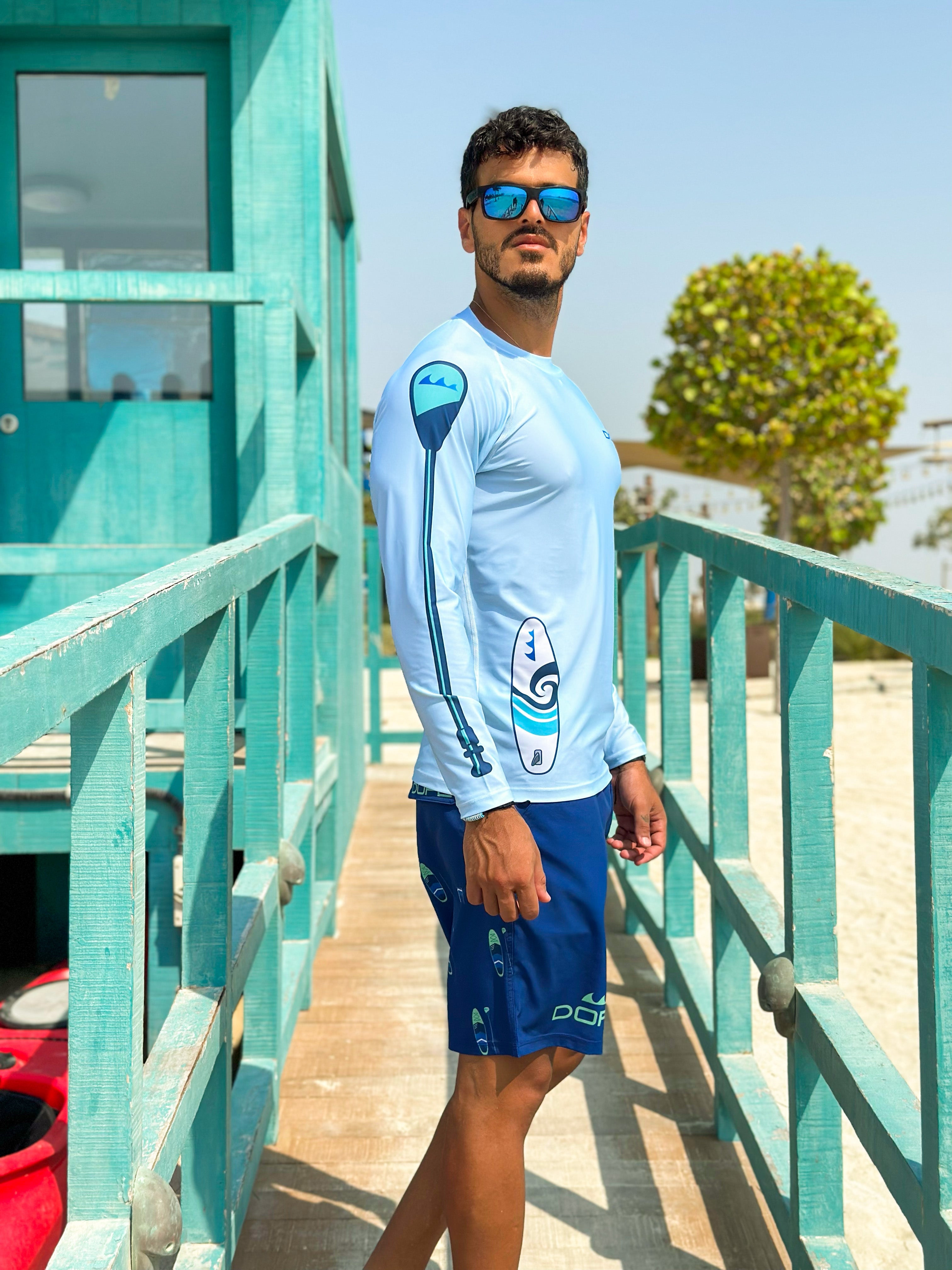 50+UPF Long Sleeve T-shirt, Polyester T-shirt, Rashguard, SUP 