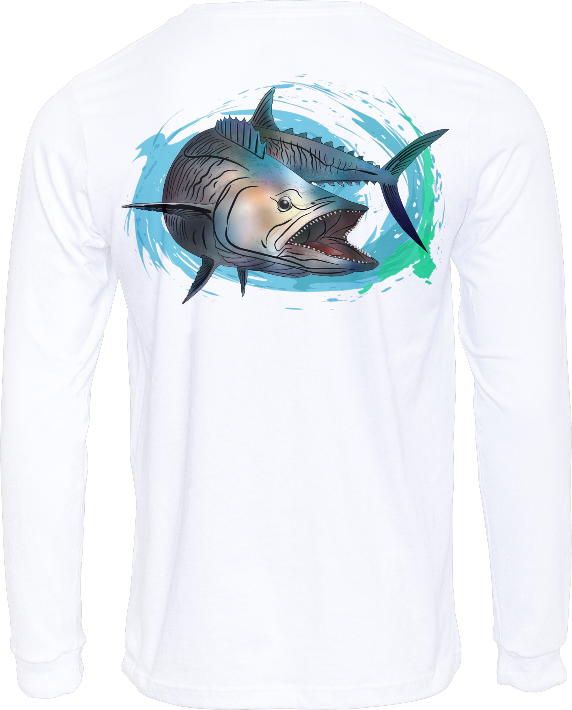 50+UPF Long Sleeve T-shirt, Fishing Apparel, Fishing Shirt, UV T-Shirt, Kingfish Tshirt