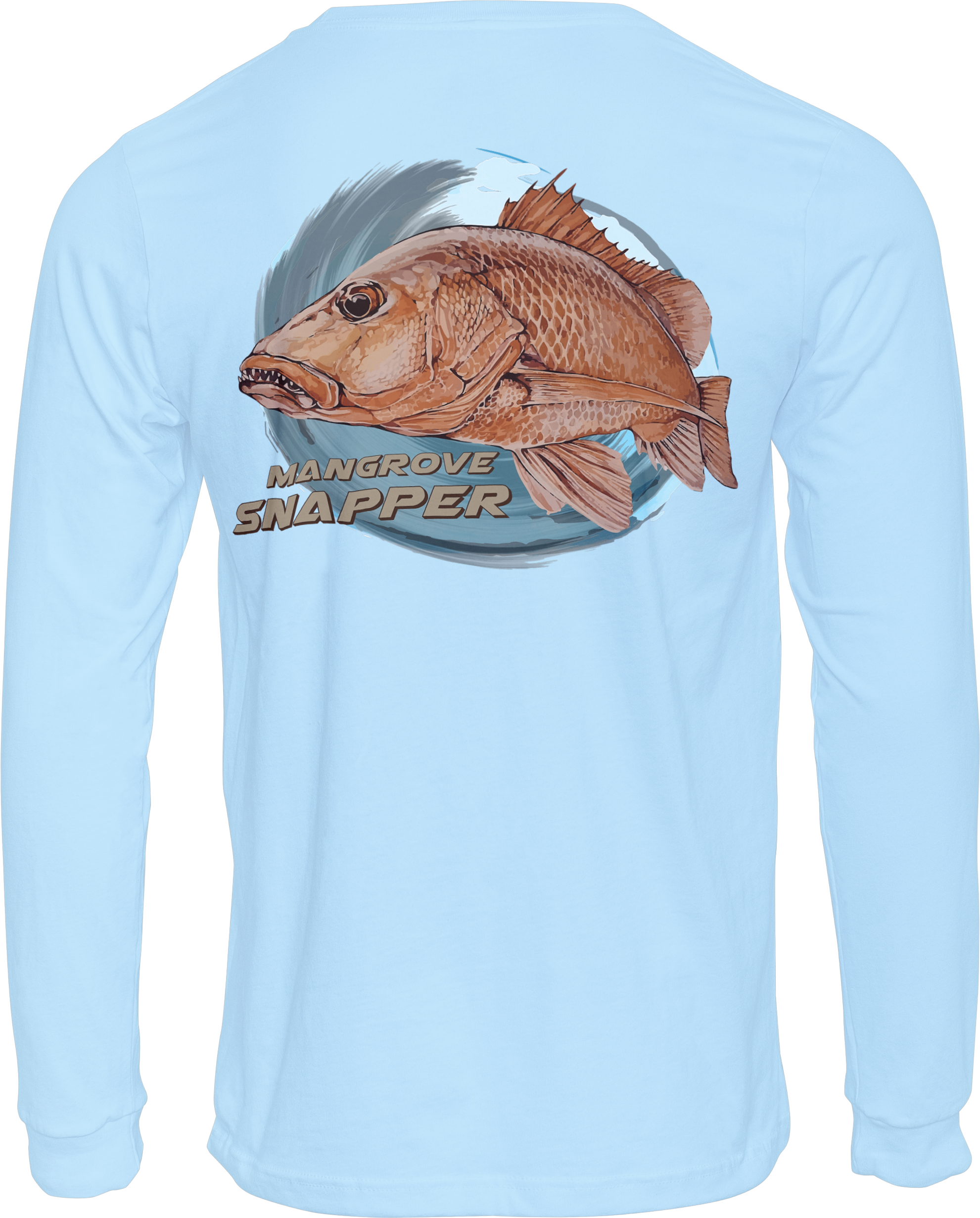 50+UPF Long Sleeve T-shirt, Fishing Apparel, Fishing Shirt, UV T-Shirt, Snapper 