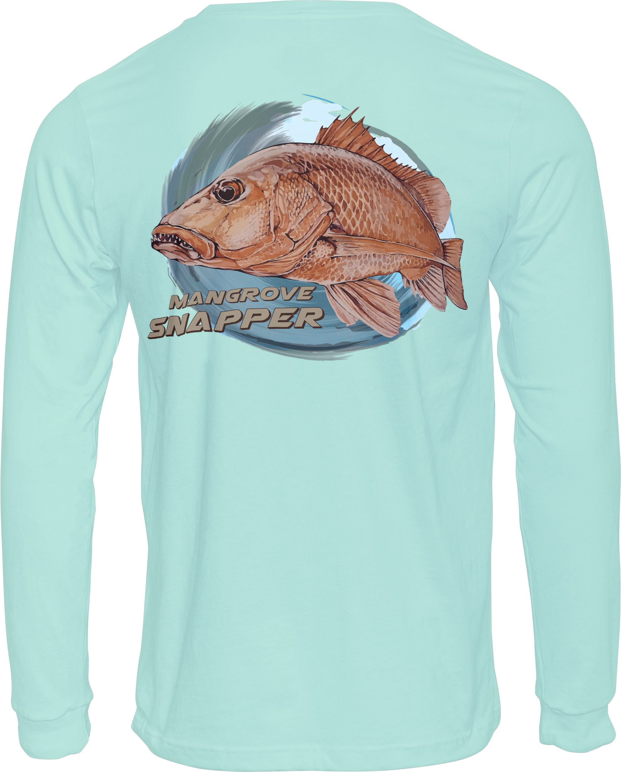 50+UPF Long Sleeve T-shirt, Fishing Apparel, Fishing Shirt, UV T-Shirt, Snapper 