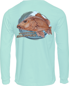 50+UPF Long Sleeve T-shirt, Fishing Apparel, Fishing Shirt, UV T-Shirt, Snapper 