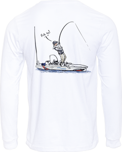 Kayak Fishing Long Sleeve T-shirt, 50+UPF Long Sleeve T-shirt, Fishing Apparel, Fishing Shirt, UV T-Shirt