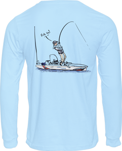Kayak Fishing Long Sleeve T-shirt, 50+UPF Long Sleeve T-shirt, Fishing Apparel, Fishing Shirt, UV T-Shirt